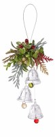 6" Clear Triple Bells Ornament