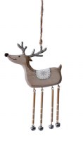 7" Silver Reindeer With Dangling Legs Ornament