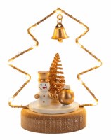 6" LED Snowman in a Tree Figurine