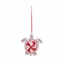4" Red and White Polyresin Sea Turtle Ornament