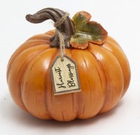 5" Orange Polyresin Pumpkin Figurine