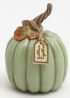 4" Green Polyresin Pumpkin Figurine