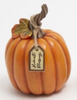 4" Orange Polyresin Pumpkin Figurine