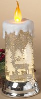 11" LED Reindeer Glitter Candle