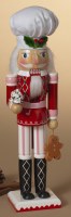 15" Wood Chef Nutcracker Wearing Pants Statue