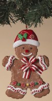 5" Gingerbread Wearing a Bow Ornament