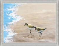 29" x 37" Sandpiper Shuffle 2 Gel Textured Coastal Print Framed