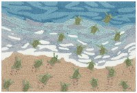 2.6' x 4' Ocean Sea Turtle Beach Rug