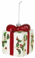 5" Solid Ribbon Glass Giftbox Ornament
