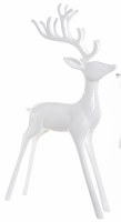 15" White Glossy Polyresin Reindeer Standing Figurine