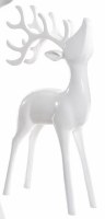 9" White Glossy Polyresin Reindeer Standing Figurine