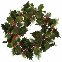 4" Opening Faux Holly Candle Ring