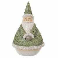 7" Green Polyresin Santa Statue