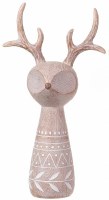 16" Beige Polyresin Reindeer Head Statue