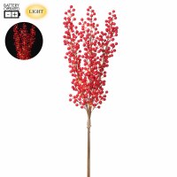 39" LED Faux Red Berry Branch