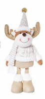 23" Beige and White Reindeer With Expanding Legs Statue