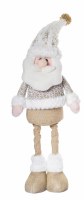 23" Beige and White Santa With Expanding Legs Statue