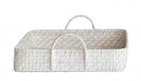 13" x 17" Whitewash Wicker Tray With Handles