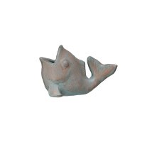 3" Distressed Blue Ceramic Fish Toothpick Holder