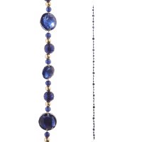 5' Dark Blue and Gold Bead Garland