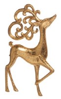 5" Gold Reindeer With the Head Up Ornament