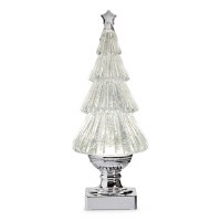 12" LED Clear and Silver Swirl Water Tree