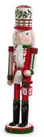 18" Red and Green Nutcracker Holding a Lantern Statue