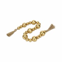 30" Gold Wood Beads Table Garland