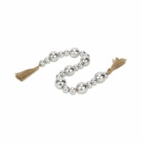 30" Silver Wood Beads Table Garland