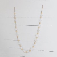 72" White and Natural Starfish and Wood Beads Coastal Garland