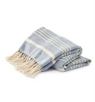 50" x 60" Blue and White Stripe Throw Blanket