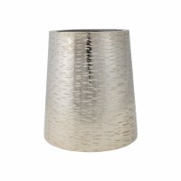 8" Silver Metal Textured Vase