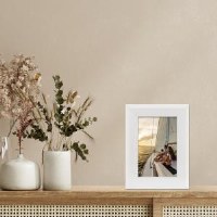 4" x 6" White Grain Wood Picture Frame