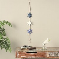 34" Blue and White Starfish Coastal Rope Drop