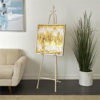 65" Distressed White Metal Anchor Floor Easel