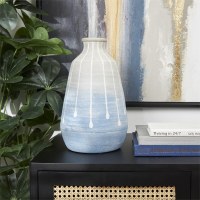 15" Blue Ombre Ceramic Vase