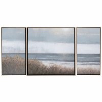 Set of Three Sea Breeze Framed Coastal Canvas