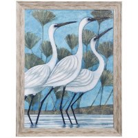 46" x 36" Egret 1 Gel Textured Coastal Framed Print