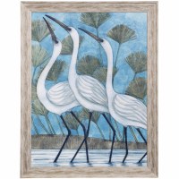 46" x 36" Egret 2 Gel Textured Coastal Framed Print