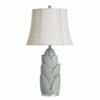 30" Light Blue Polyresin Petals Table Lamp