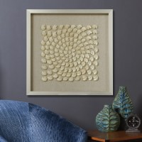 24" Sq Real Shells 1 Framed Under Glass