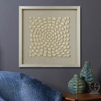 24" Sq Real Shells 2 Framed Under Glass