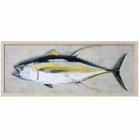 17" x 42" Yellow Fin Tuna Coastal Gel Textured Framed Print