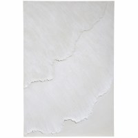 47" x 31" White Sandy Shore 2 Textured Canvas