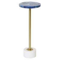 10" Round Blue Agate End Table