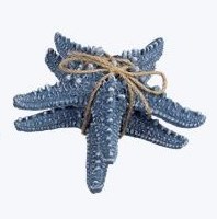 Set of Two 6" Dark Blue Polyresin Starfish Figurine