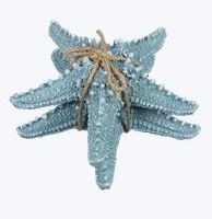 Set of Two 6" Light Blue Polyresin Starfish Figurine