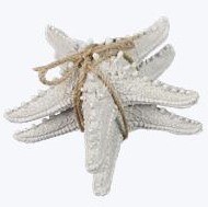 Set of Two 6" White Polyresin Starfish Figurine