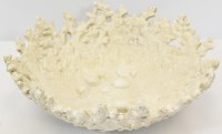 15" Round Faux White Coral Polyresin Bowl