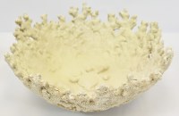 12" Round Faux White Coral Polyresin Bowl